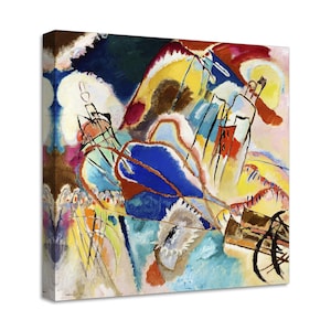 Puede incluir: Pintura abstracta con colores vibrantes, incluyendo azul, rojo, amarillo y blanco. La pintura presenta formas geométricas y líneas, creando una composición dinámica y enérgica.