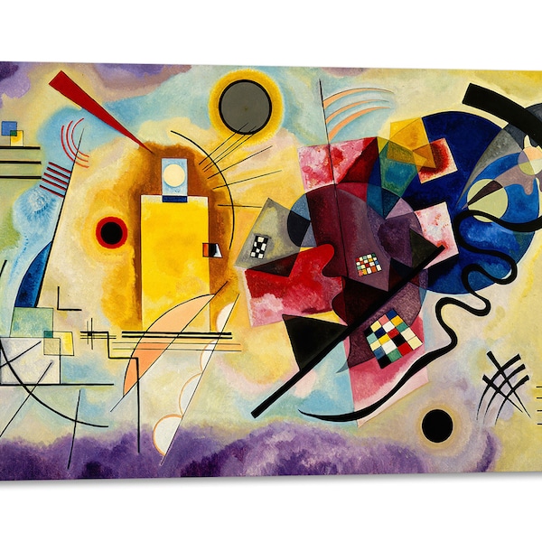 Canvas Print Picture with Wooden Frame Wassily Kandinsky - Yellow, Red & Blue