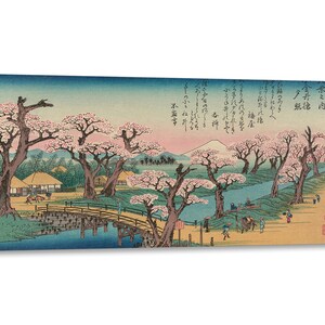 Ando Hiroshige - Kvällsljus vid Koganei-bron - Canvastavla med träram - Tryckt med målad textur