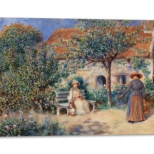 Impresión en lienzo con marco de madera Pierre-Auguste Renoir - En Bretaña - Impreso con textura efecto pintado