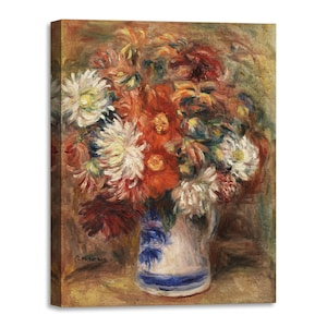 Leinwanddruck mit Holzrahmen Pierre-Auguste Renoir – Blumenstrauß – Gedruckt mit gemalter Effekttextur