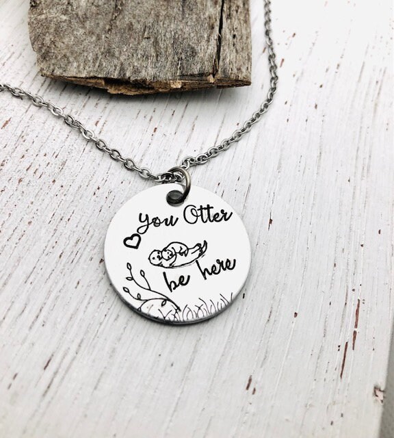 Otter Necklace Sister Gift Missing Friend Cute Otter Etsy