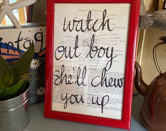 Maneater Lyrics Etsy Uk Maneater Lyrics Etsy Uk