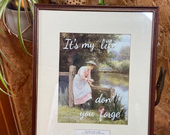 Vintage Framed Art: Talk Talk Lyrics, Reclaimed Materials