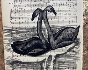 Swan folk art; reclaimed materials