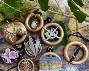 Vintage Hanging Ornament: Recycled Gold Tree Decoration, Party Favour