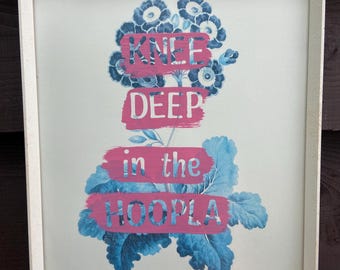 Starship Lyrics Framed Art: Reclaimed Sticker Lettering, Vintage Frame