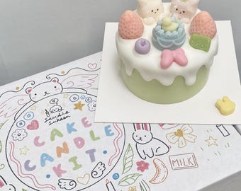 DIY Cake Candle Making Kit | Soy Wax Craft Set, Beginner Friendly (Includes Toppings)