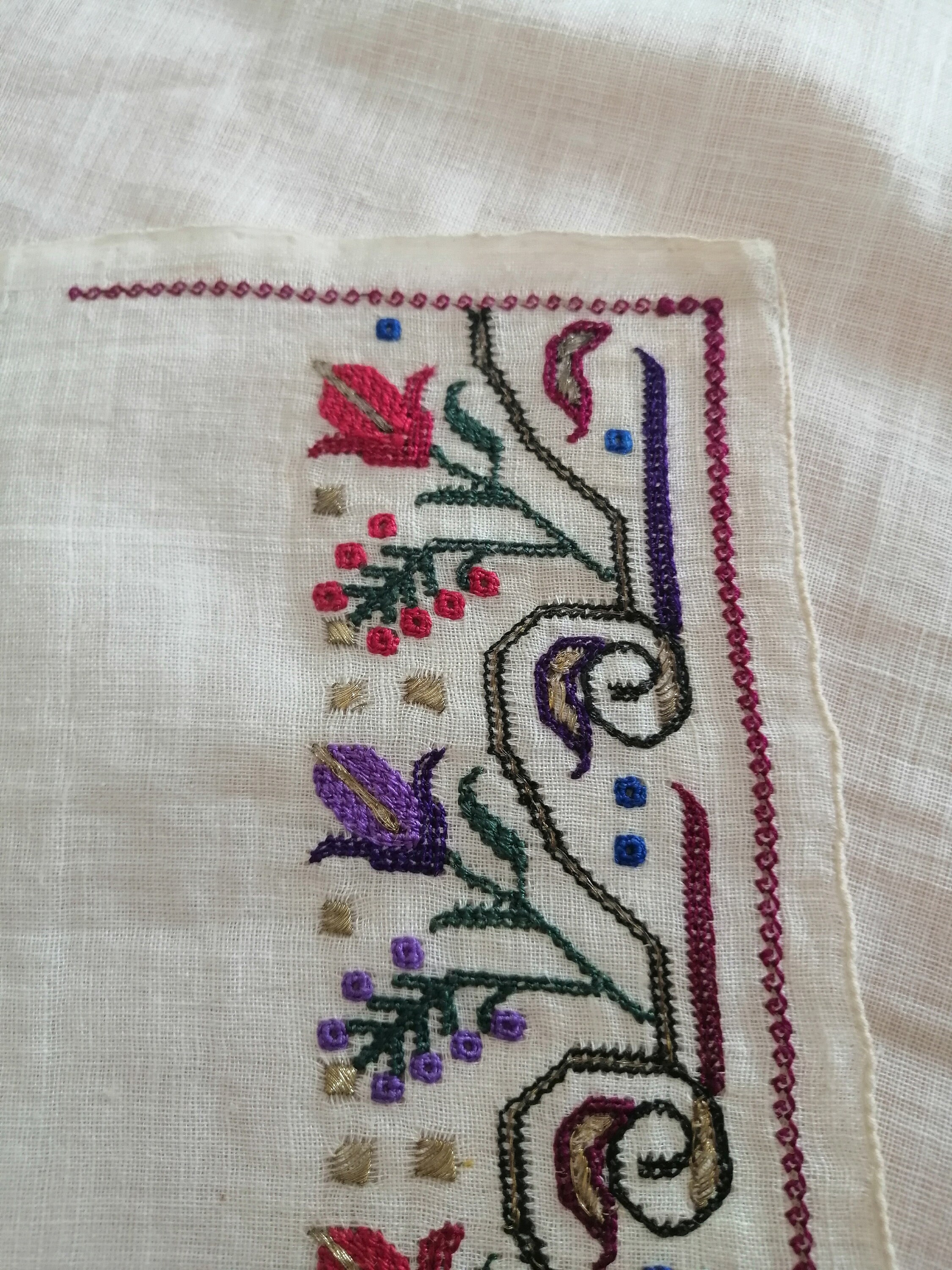 Free Shipping Over 100 Years Old Handembroidery on Handwoven - Etsy