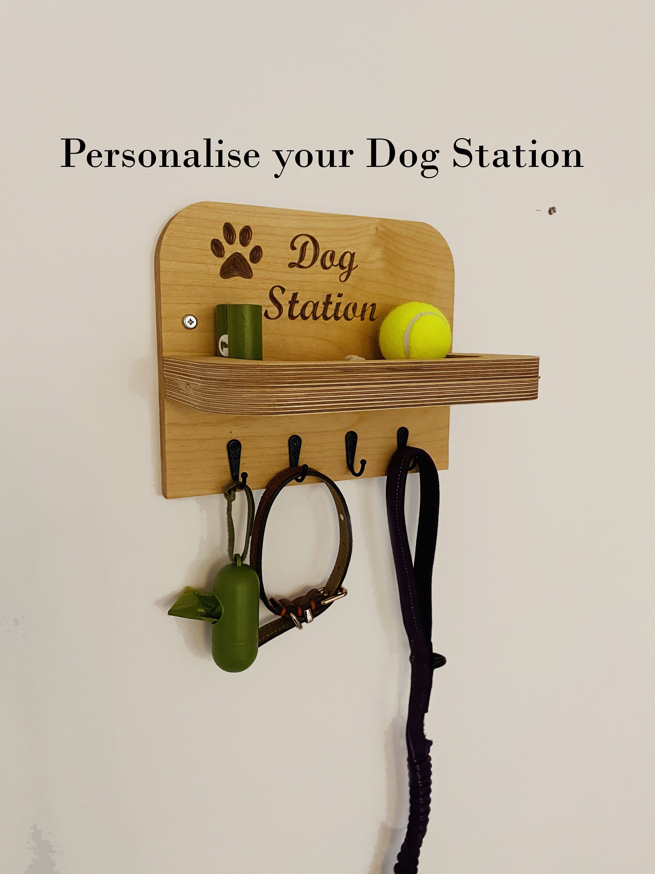 Personalised Dog Shelf with lead hooks Perfect Dog Lover Etsy