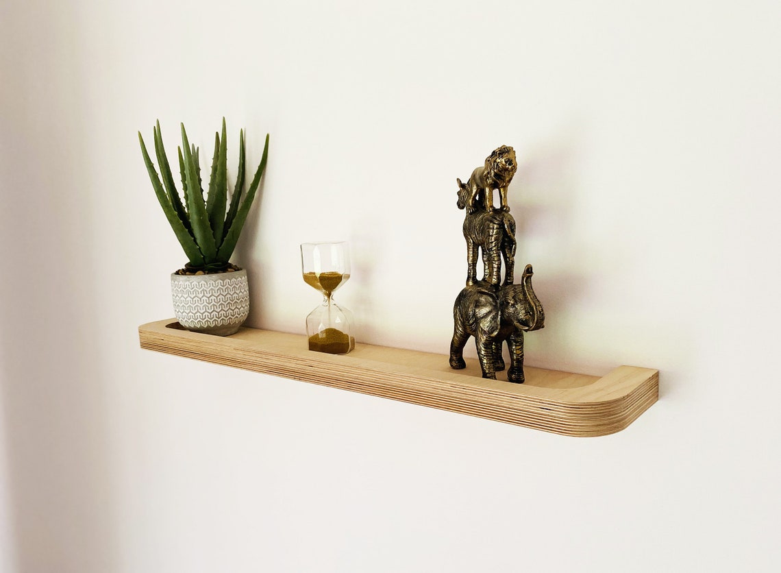 Contemporary Floating Shelf in Birch Plywood Etsy