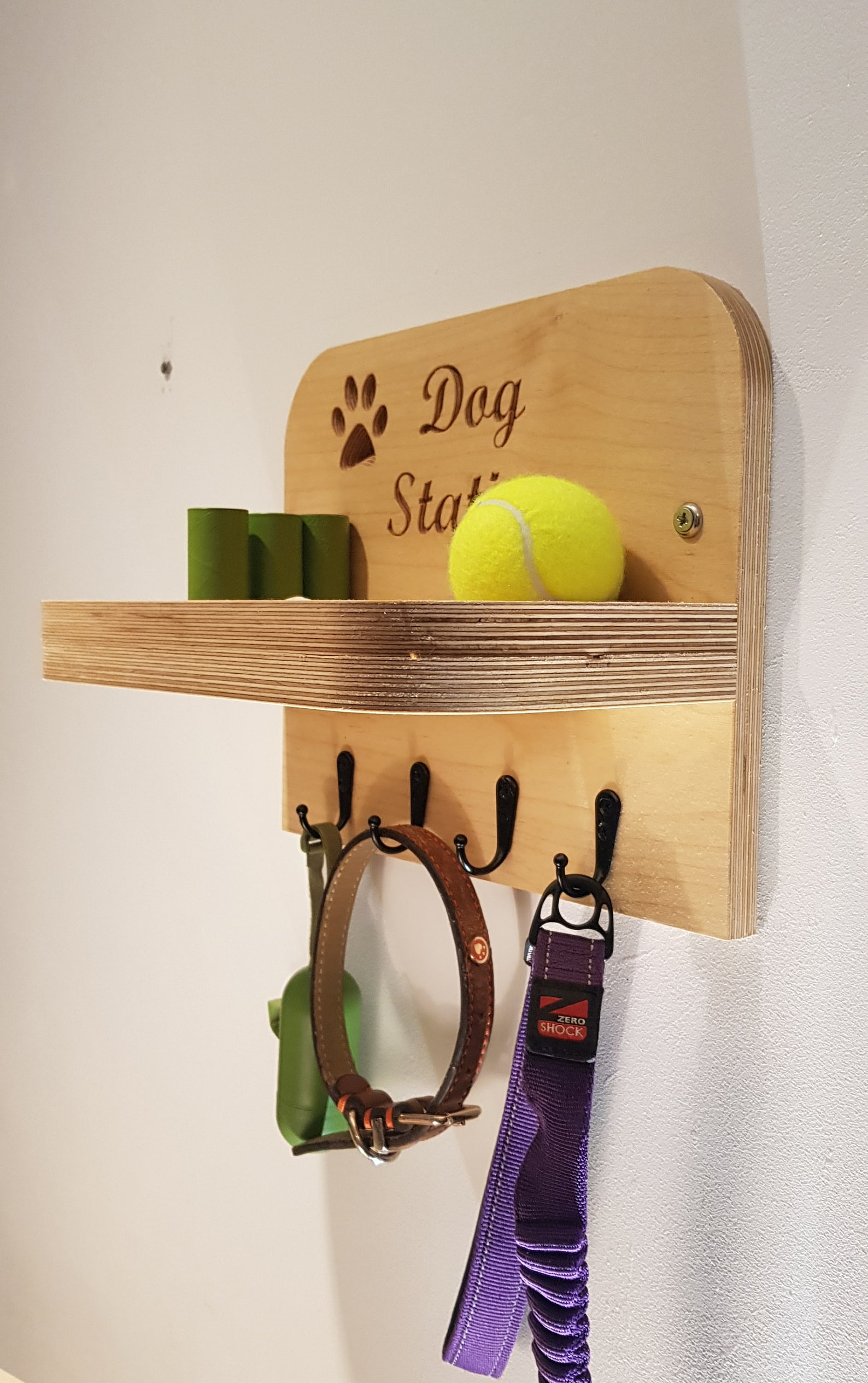 Personalised Dog Shelf with lead hooks Perfect Dog Lover Etsy