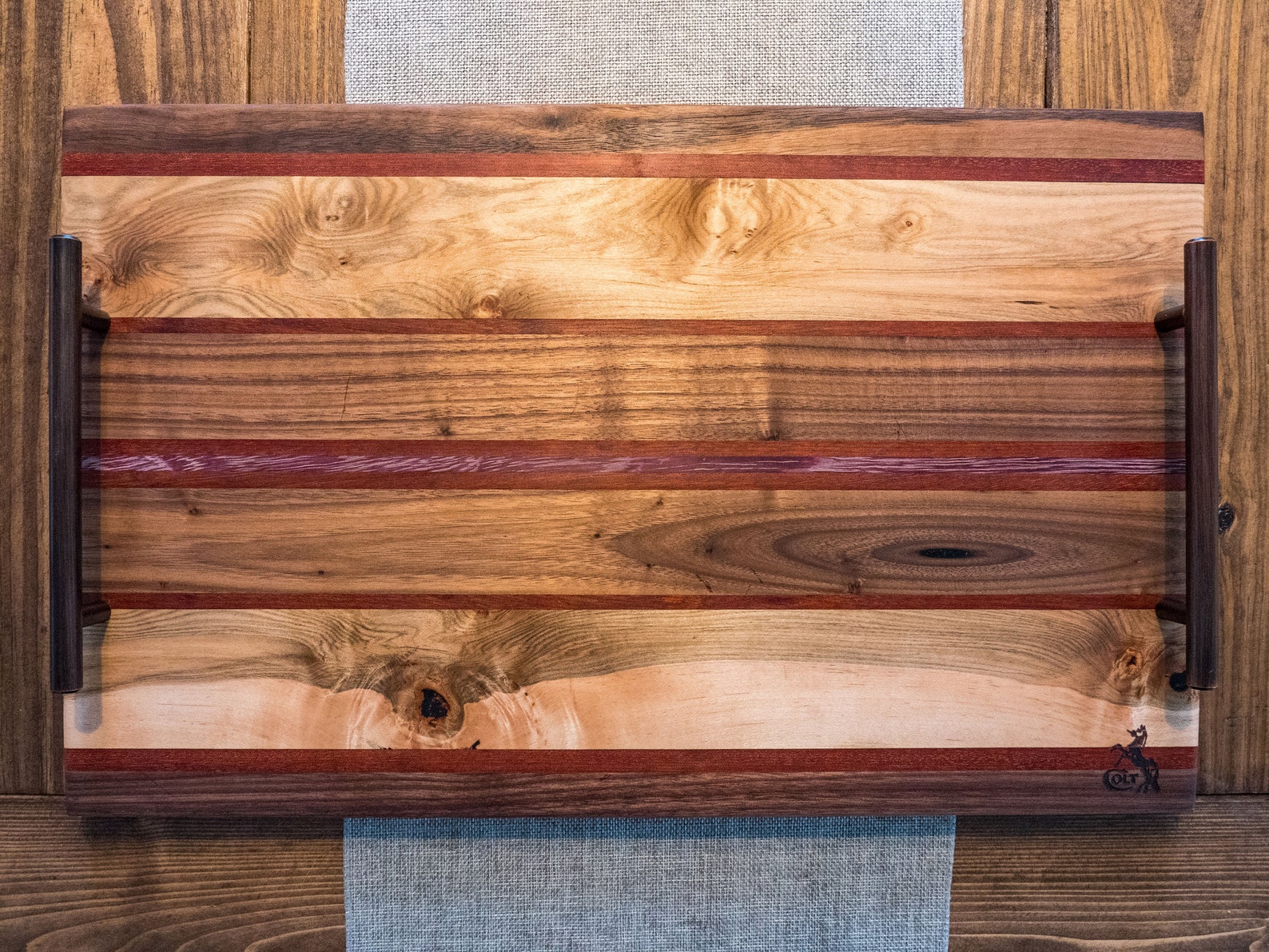 Exotic hardwood serving tray. Alcohol tray Charcuterie board Etsy