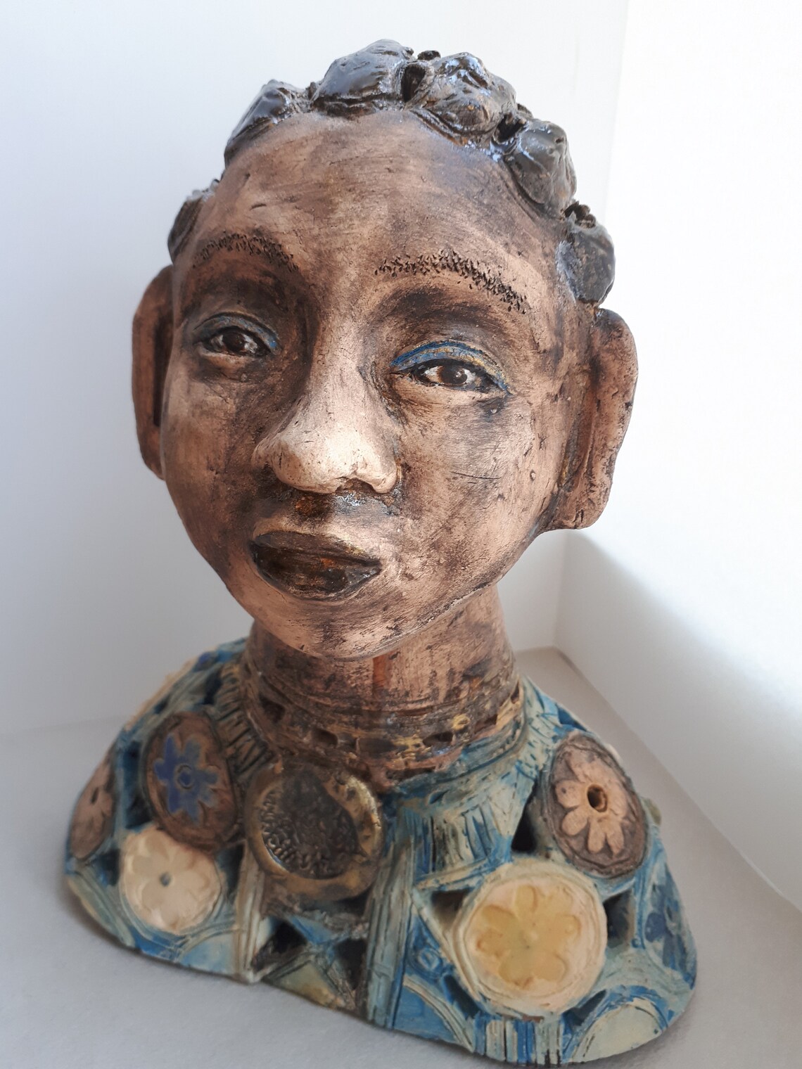 African Head Sculpture Author's ceramics Original works of Etsy