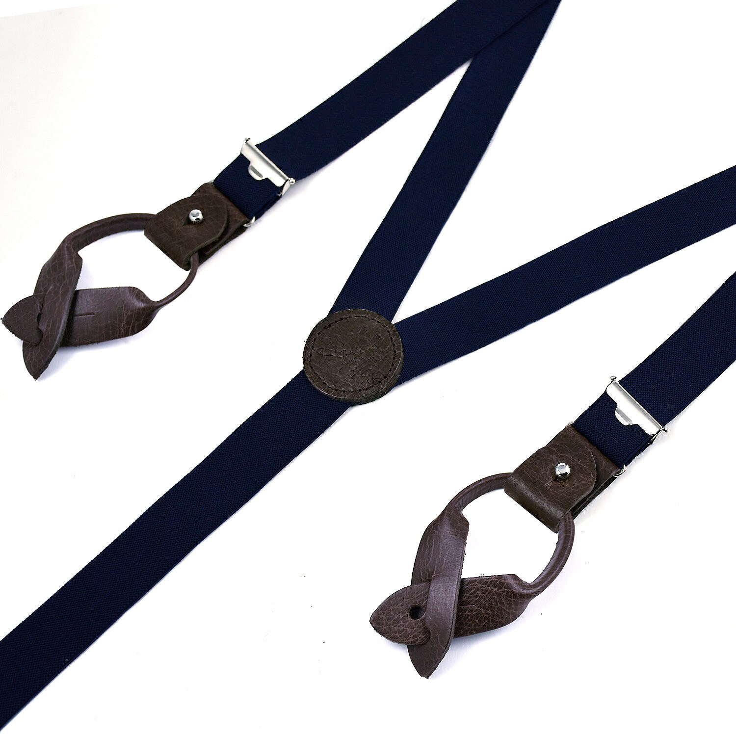 Men's suspenders Superior thin navy Bertelles Etsy