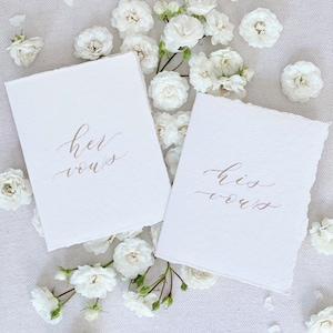 Vow books | Handmade Vow Books | Hand lettered Vow Books | His and Her Vow Books with ribbon