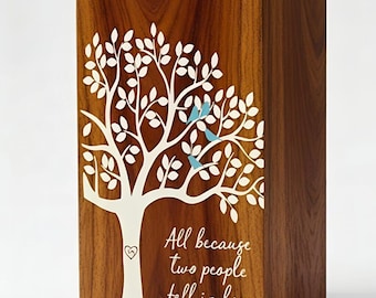 Urna de madera con forma de árbol de la vida para cenizas humanas | Urna conmemorativa personalizada | Recuerdo artesanal