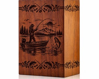 Wooden Memorial Urn Box, Tree of Life Cremation Urn, Always in My Heart Memorial Box, Pet or Adult Ashes Urn, Handmade Keepsake Urn