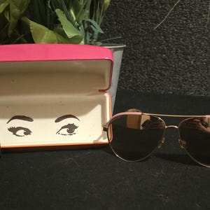 Kate Spade Gold Sunglasses with Pink Case Kate Spade Amaris Aviator Sunglasses, Gold Pink/Gold  main image 3