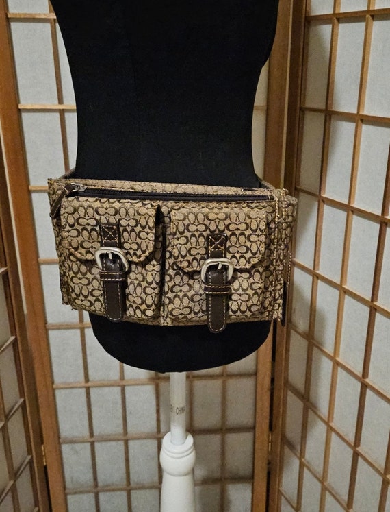 Coach Vintage Italian Bon Voyage Signature Belt Bag Fanny Pack