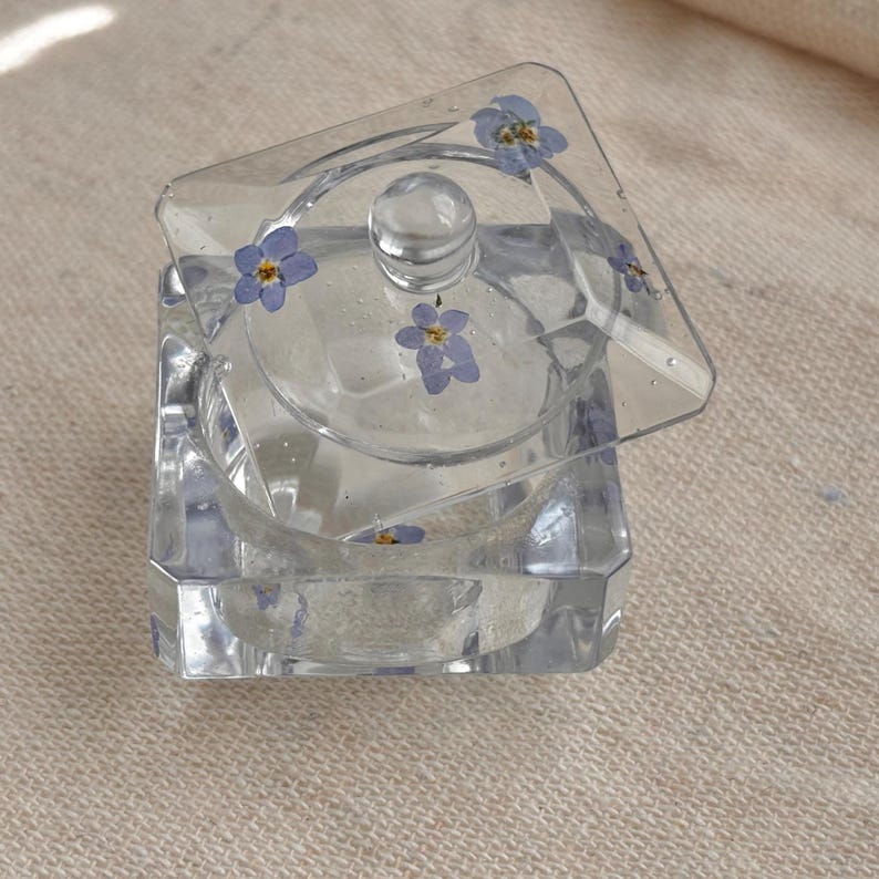 Me Not Flower Resin Trinket Tray Decorative Dish Ring Box Etsy