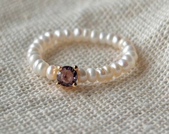 Genuine Freshwater Pearl Beaded Ring