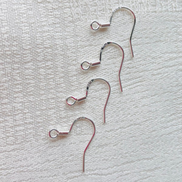 Crochets de boucles d'oreilles en argent sterling 925, 10 pcs