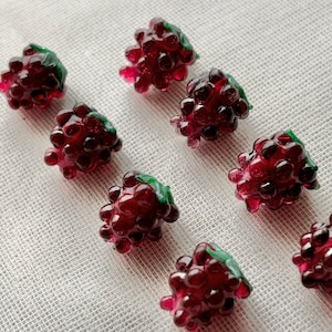 Purple Glass Raspberry Beads
