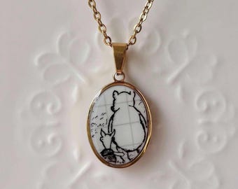 Winnie The Pooh Necklace Piglet | Broken China | Porcelain Jewelry