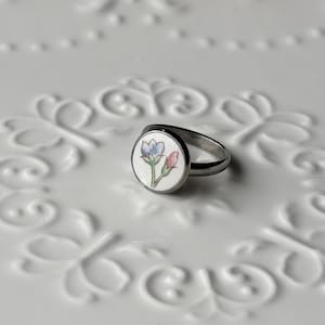 Flower Ring | Broken China Adjustable Ring