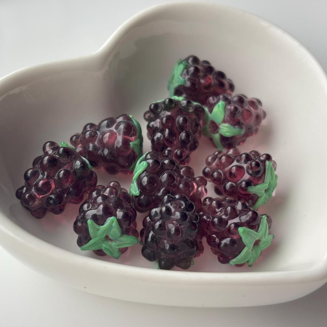 Purple Glass Raspberry Beads - Etsy