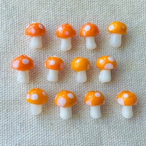 10pcs Red Glass Mushroom Beads image 7