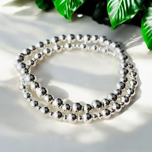 Sterling Silver Beaded Bracelet 925