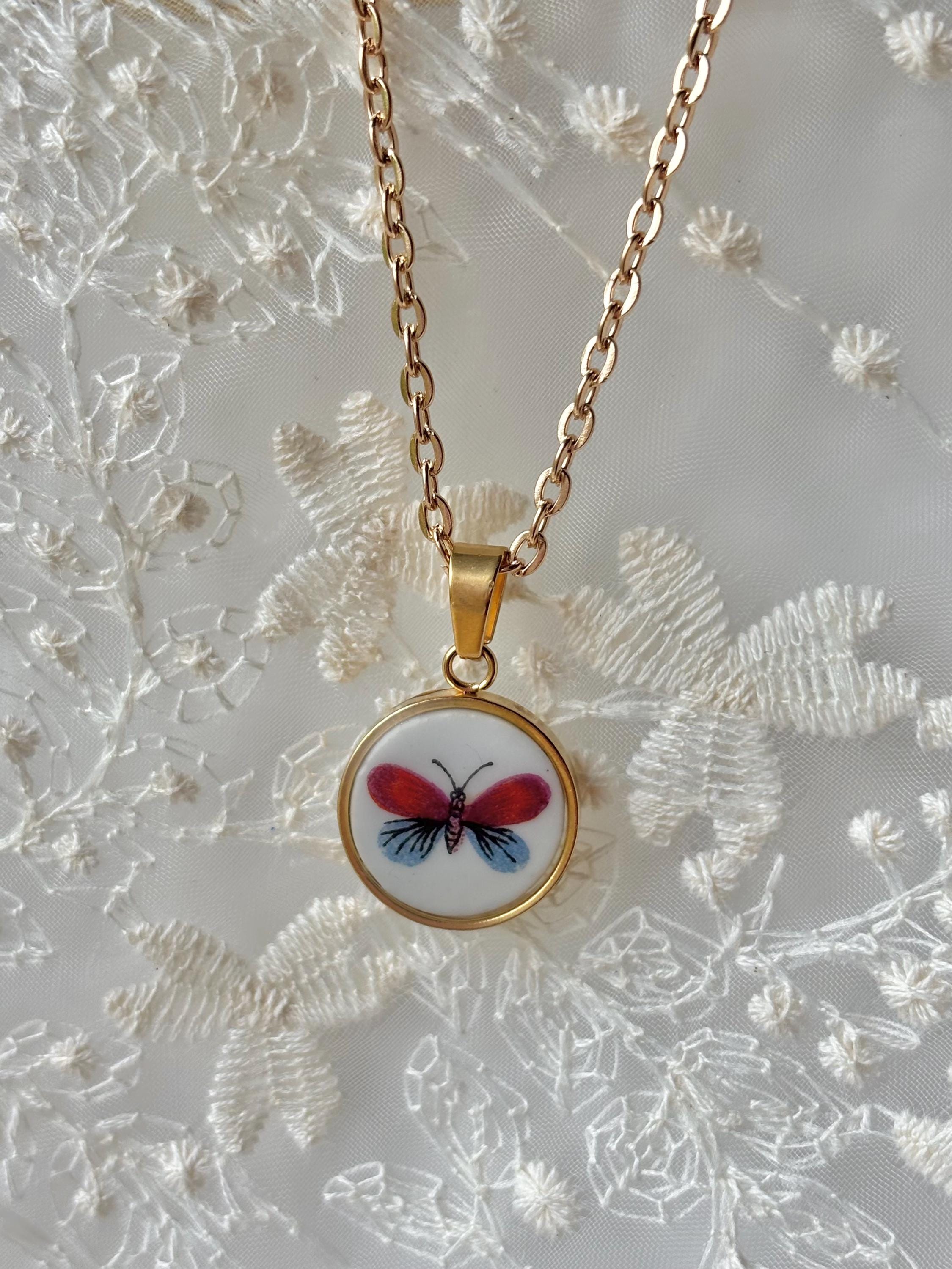 Turquoise Ladybug Broken China Necklace | Handmade Porcelain Jewelry - Etsy