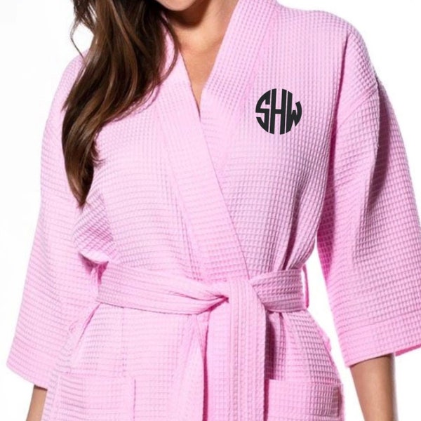 Women's Monogrammed Waffle Robes, Customized Robes, Embroidered Graduation Gift, Spa Robes, Personalized Waffle Robe, Wedding Gift, Bride