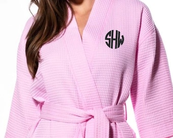 Monogrammed Waffle Robe, Personalized Spa Robe, Graduation Gift