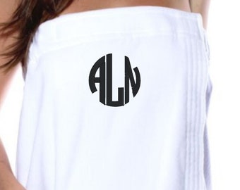 Embroidered Cotton Terry Velour Cloth Spa Wrap, Bath Towel Wrap, Monogrammed Gift, Bridesmaid Gift, Personalized Bath Wrap, Graduation Gifts