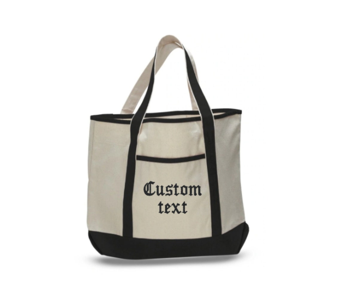 Embroidered Large Canvas Tote Bags Custom Teacher's Tote Etsy