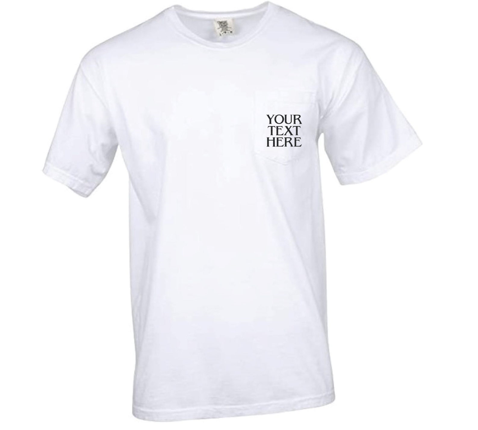 Embroidered Customized Pocket T-shirt, Monogrammed Cotton T-shirt ...