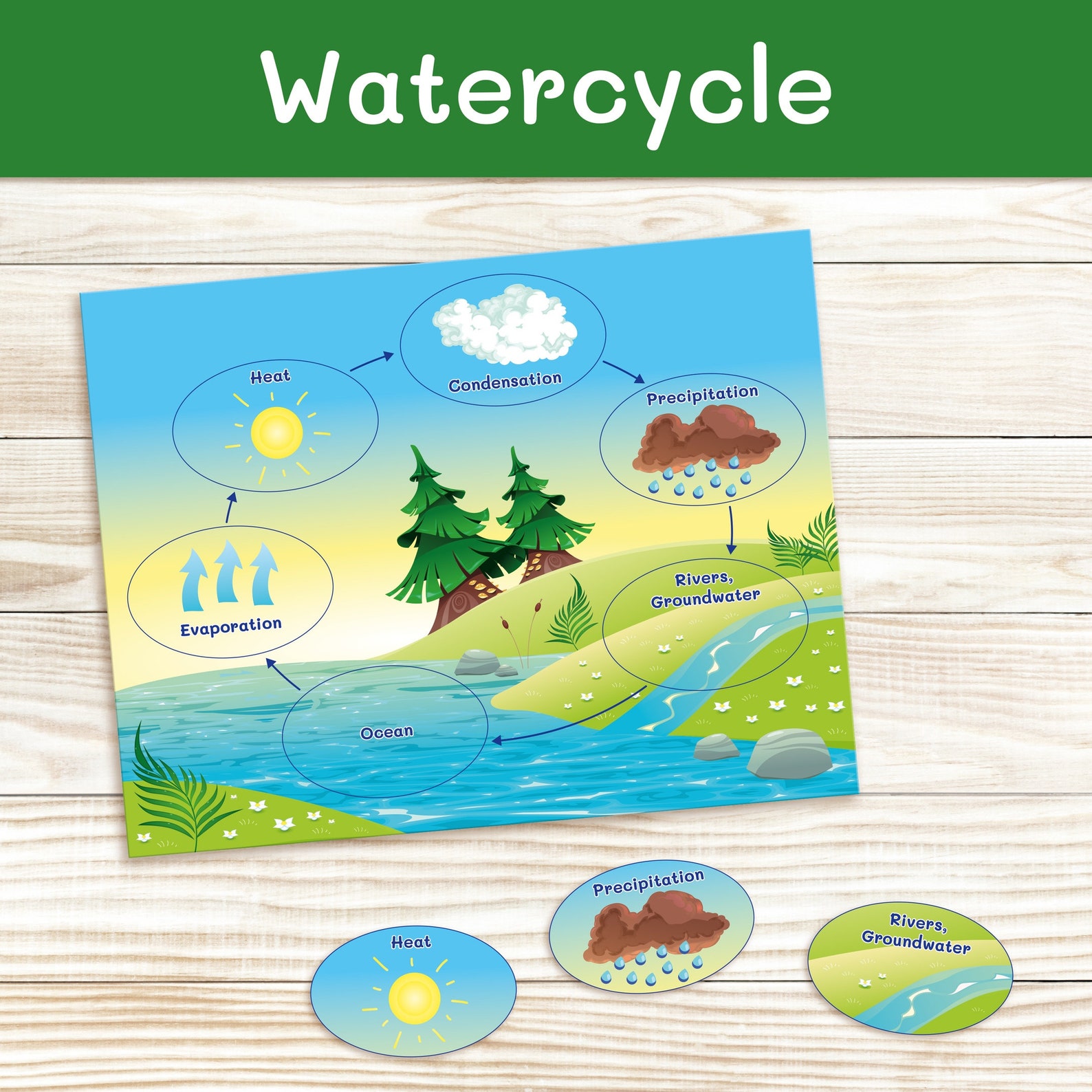The water cycle activity for kids. Velcro montessori activity. | Etsy