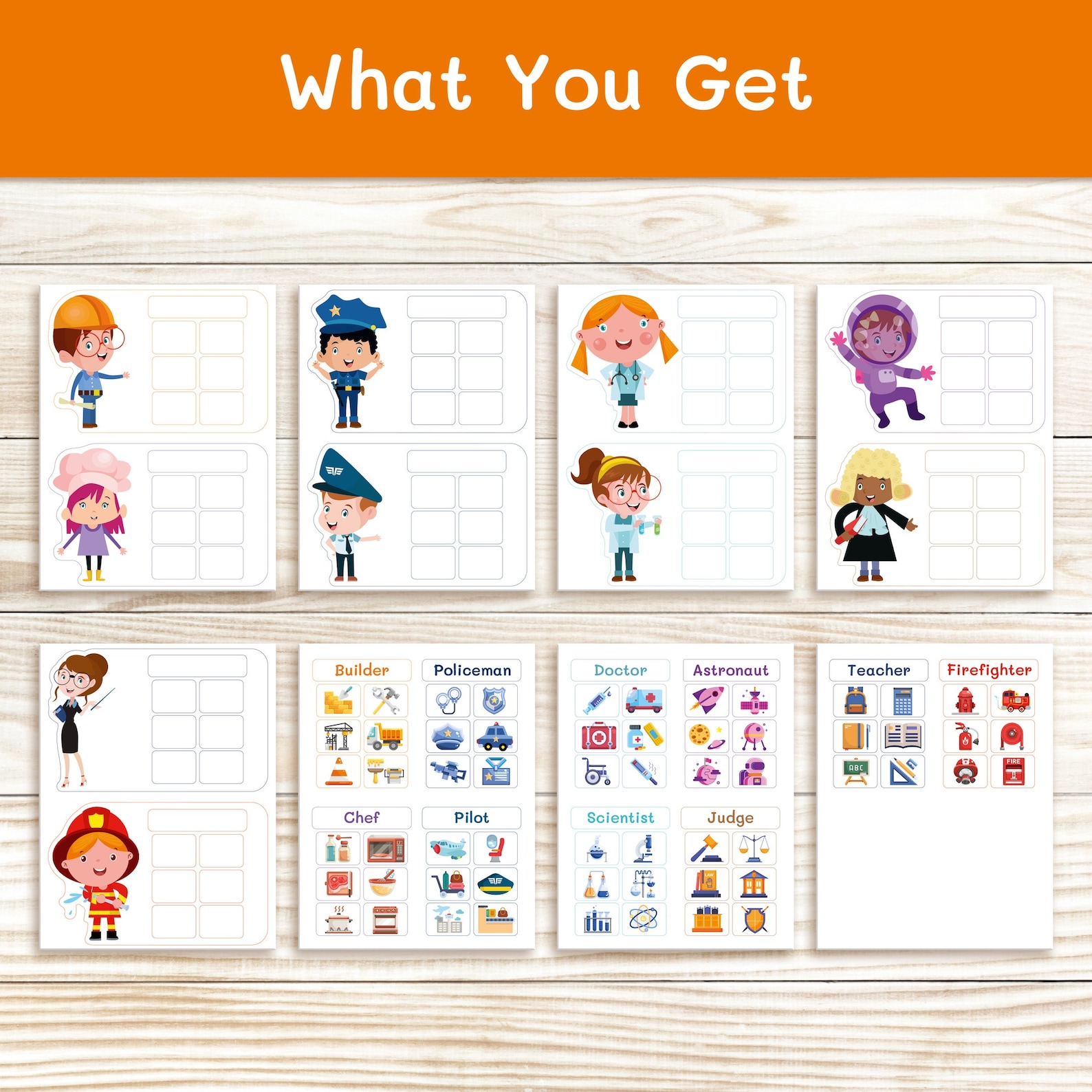 Professions for kids Jobs cards Occupations sorting game Etsy