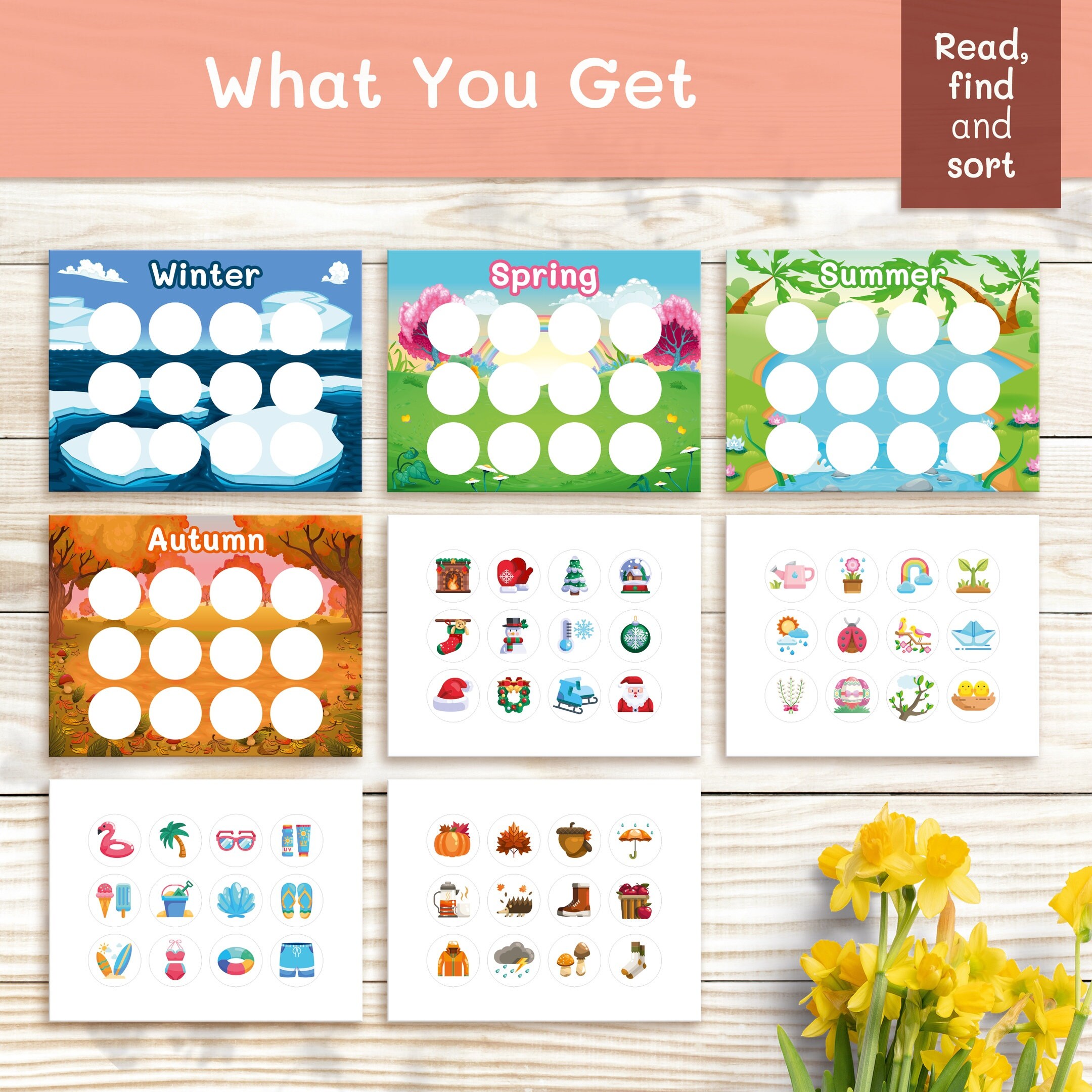 Four Seasons Sorting Activity Sort by season worksheet for | Etsy