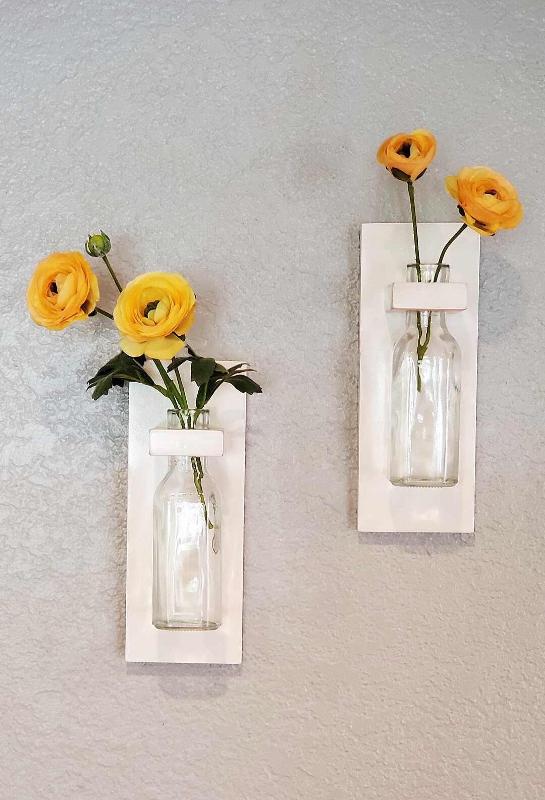 Farmhouse or Rustic Wall Mounted Bud Vase Set of 2 Etsy