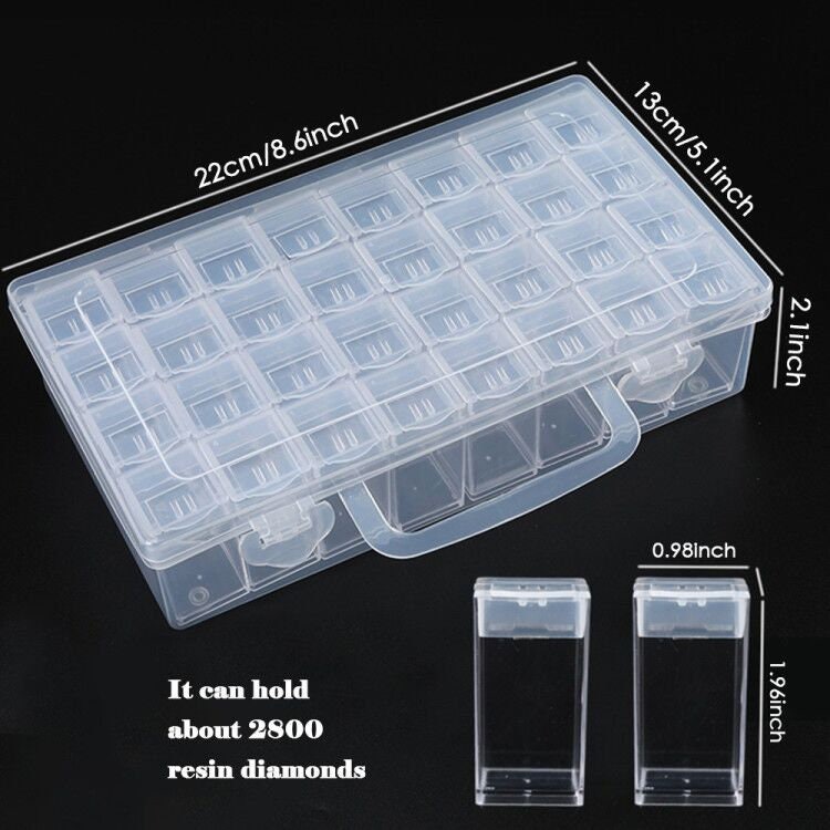 Lirunqiu Diamond Painting Storage Containers 60 Slot Diamond Storage Case  DIY Art Craft Jewelry Beads Rhinestones Organizer Box 