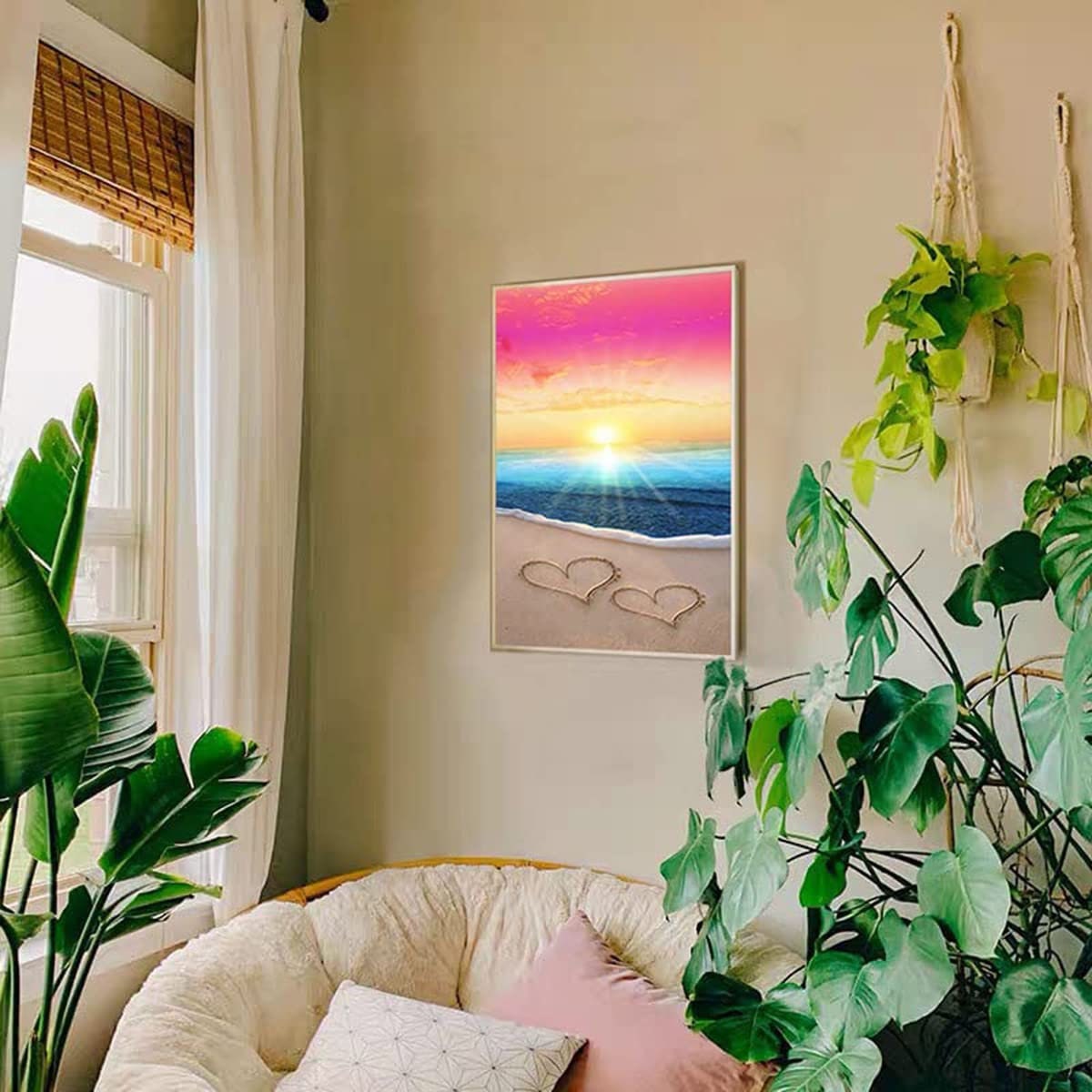 Diamond Painting Kit Beach Love Round Drills Painting With Etsy