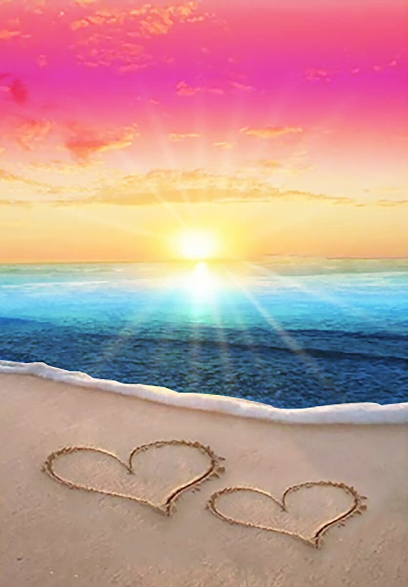 Diamond Painting Kit Beach Love Round Drills Painting With Etsy