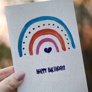 Handmade Rainbow Birthday Card, Birthday Greeting Cards, Happy Birthday Cards, Blue Birthday Cards, Colorful Birthday Card, Baby Birthday image 2