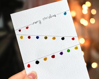 Jeu de cartes de Noël aquarelles faites main pour voeux de Noël modernes