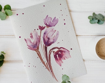 Tulips Greeting Card - Bright Garden Floral Illustration Art Card - Watercolour Flowers -Gift for Gardeners - Spring Blossoms - Holland Card