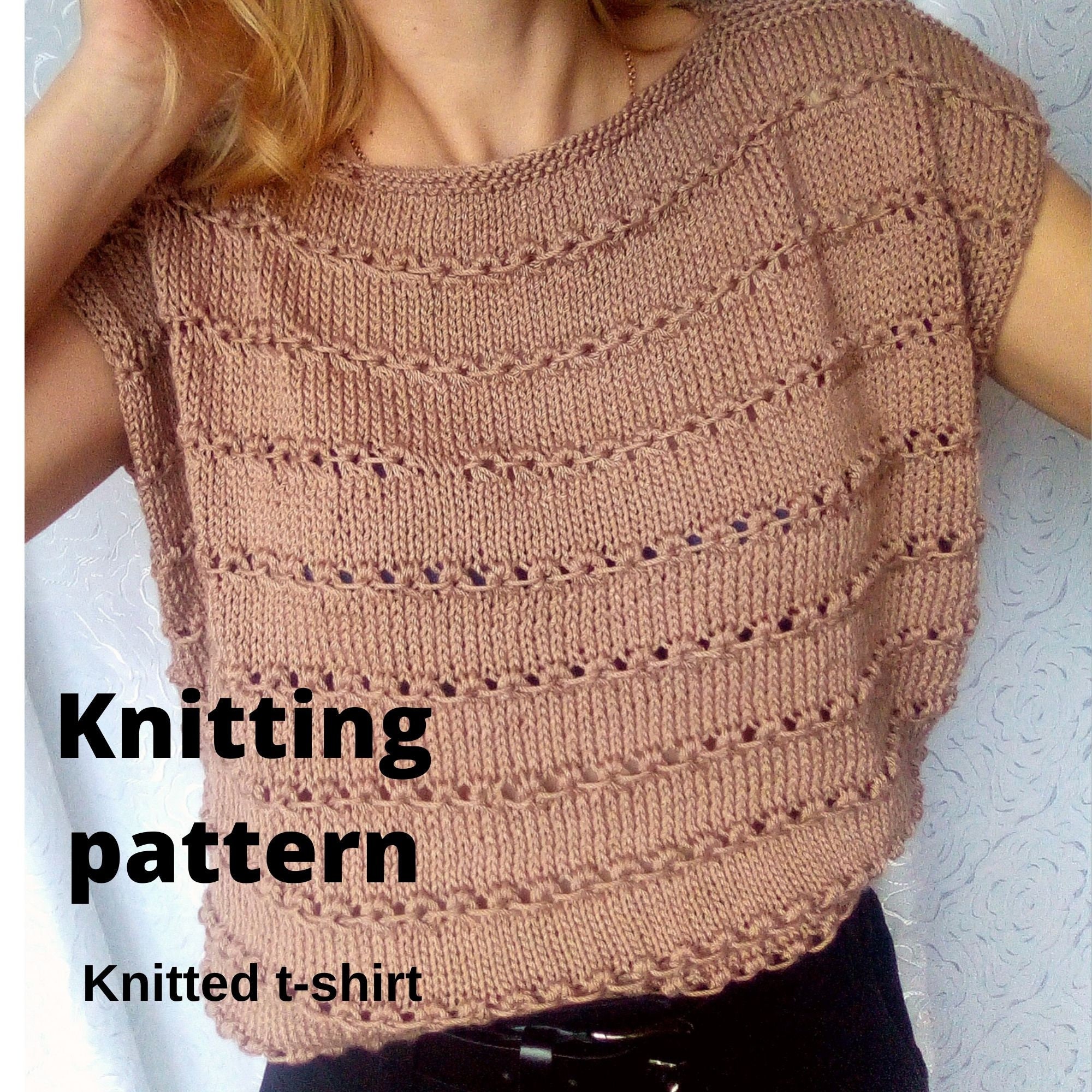 KNITTING pattern TShirt summer Knitting oversized tshirt Etsy